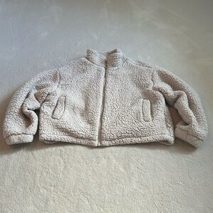 LA Hearts by Pac Sun Cream Colored Fleece Bomber Jacket